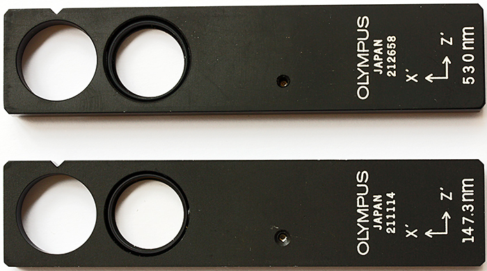 Olympus full-wave and quarter-wave tint plates
