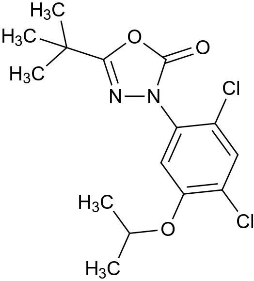 Structural formula of oxadiazon