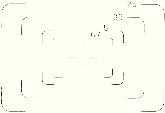 Fields of view for NFK 2.5×, 3.3×, 5× and 6.7× photo eyepieces Fields of view for NFK 2.5×, 3.3×, 5× and 6.7× photo eyepieces