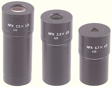 2.5×, 3.3× and 6.7× NFK photo eyepieces 2.5×, 3.3× and 6.7× NFK photo eyepieces