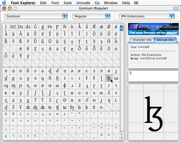 Screen shot of Font Explorer