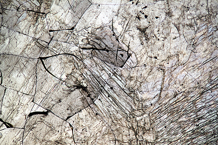 Thin section of sillimanite