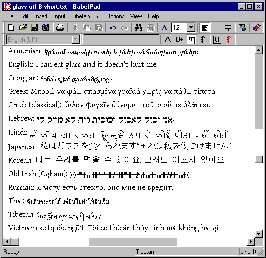 Multiple scripts in BabelPad.
